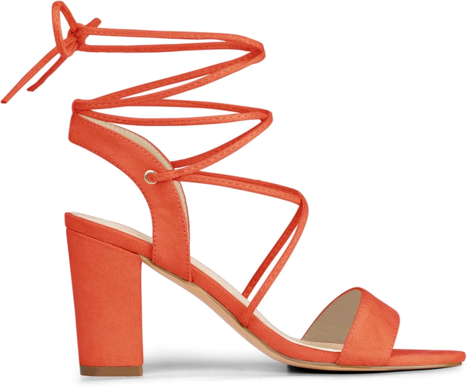 Allegra K Women's Clear Strap Block Heels Lace Up Heels Sandals