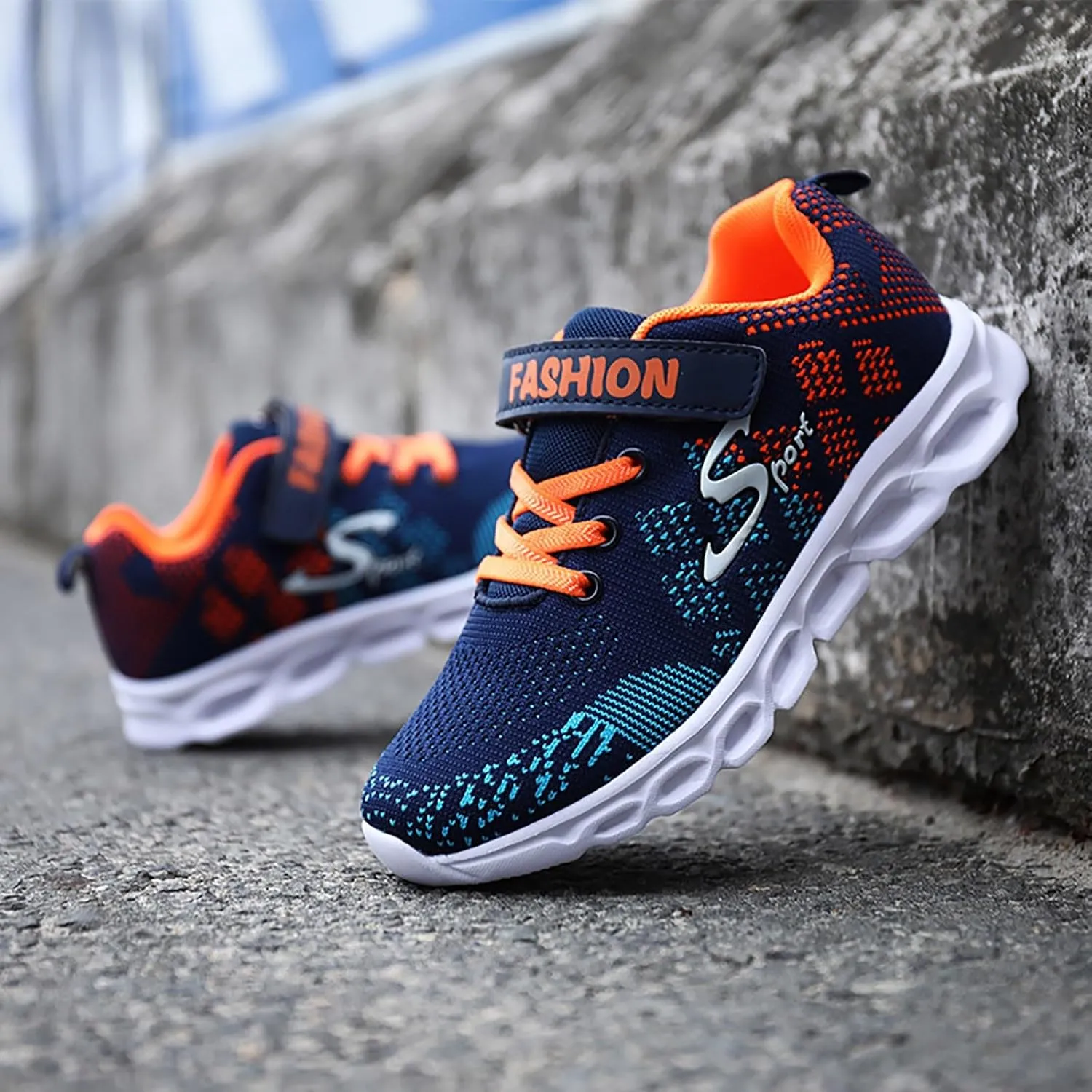 Boy's Casual Wide Sporty Shoes Tennis Kids Athletic Breathable Running Lightweight Sneakers Mesh Footwear Boys