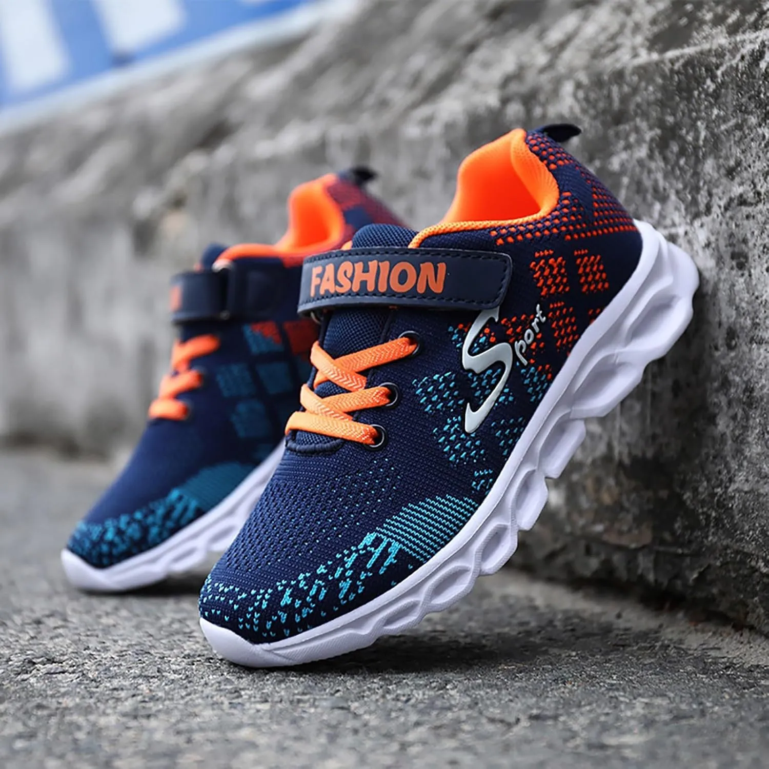 Boy's Casual Wide Sporty Shoes Tennis Kids Athletic Breathable Running Lightweight Sneakers Mesh Footwear Boys