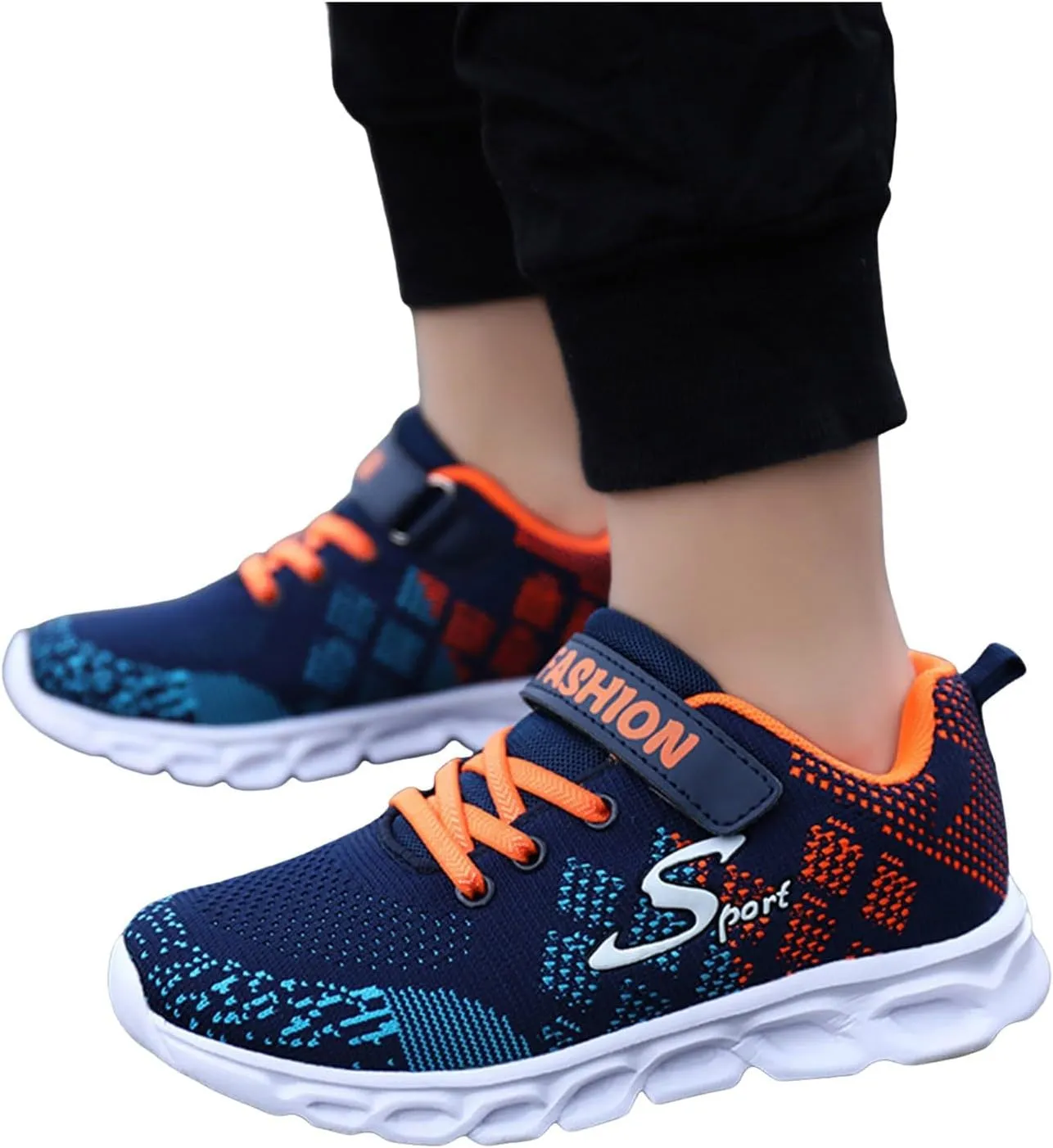Boy's Casual Wide Sporty Shoes Tennis Kids Athletic Breathable Running Lightweight Sneakers Mesh Footwear Boys