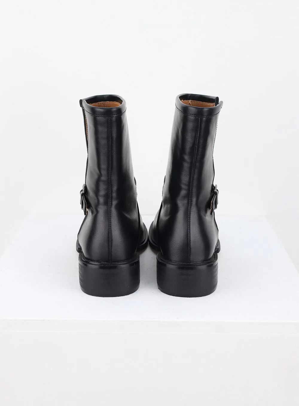 Buckle Faux Leather Boots CS308