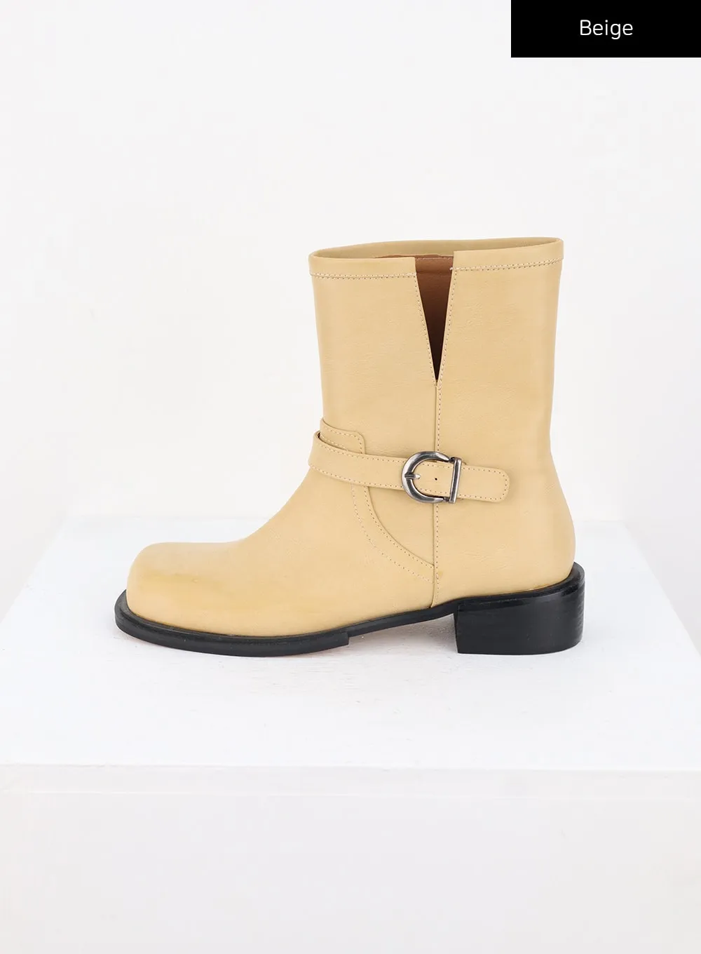 Buckle Faux Leather Boots CS308