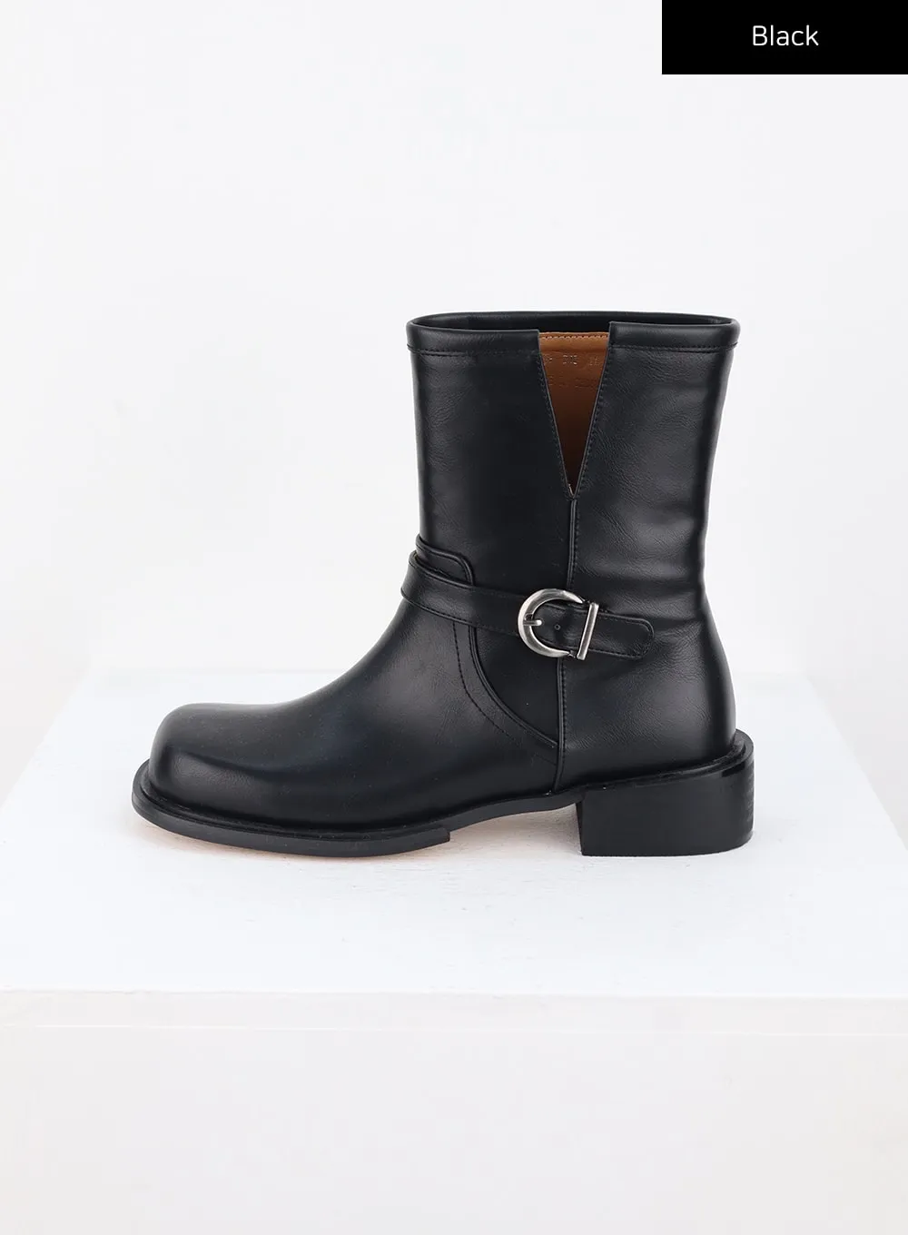 Buckle Faux Leather Boots CS308