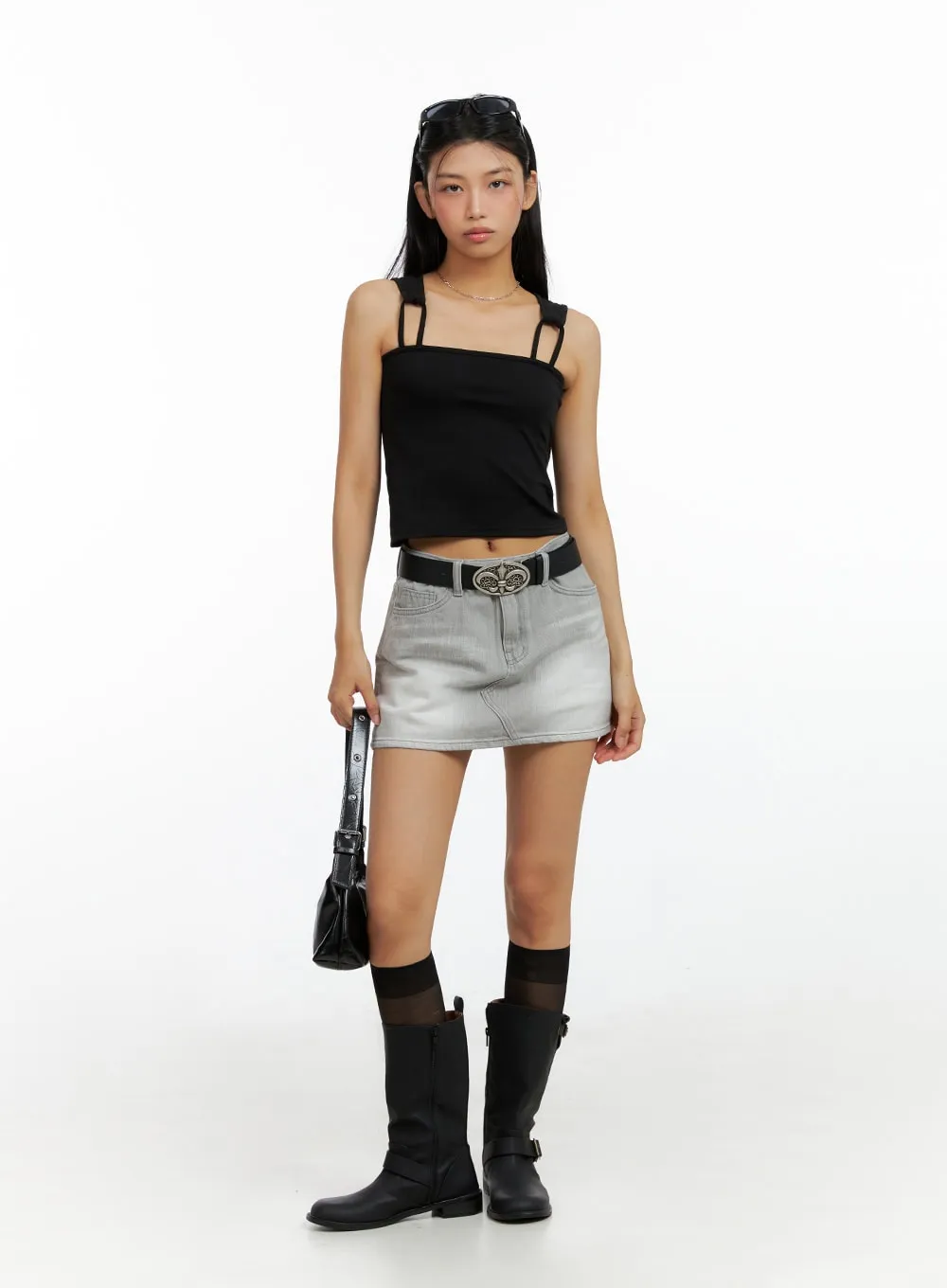 Buckle Faux Leather Boots IL419