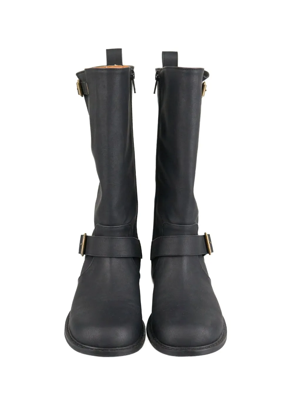 Buckle Faux Leather Boots IL419