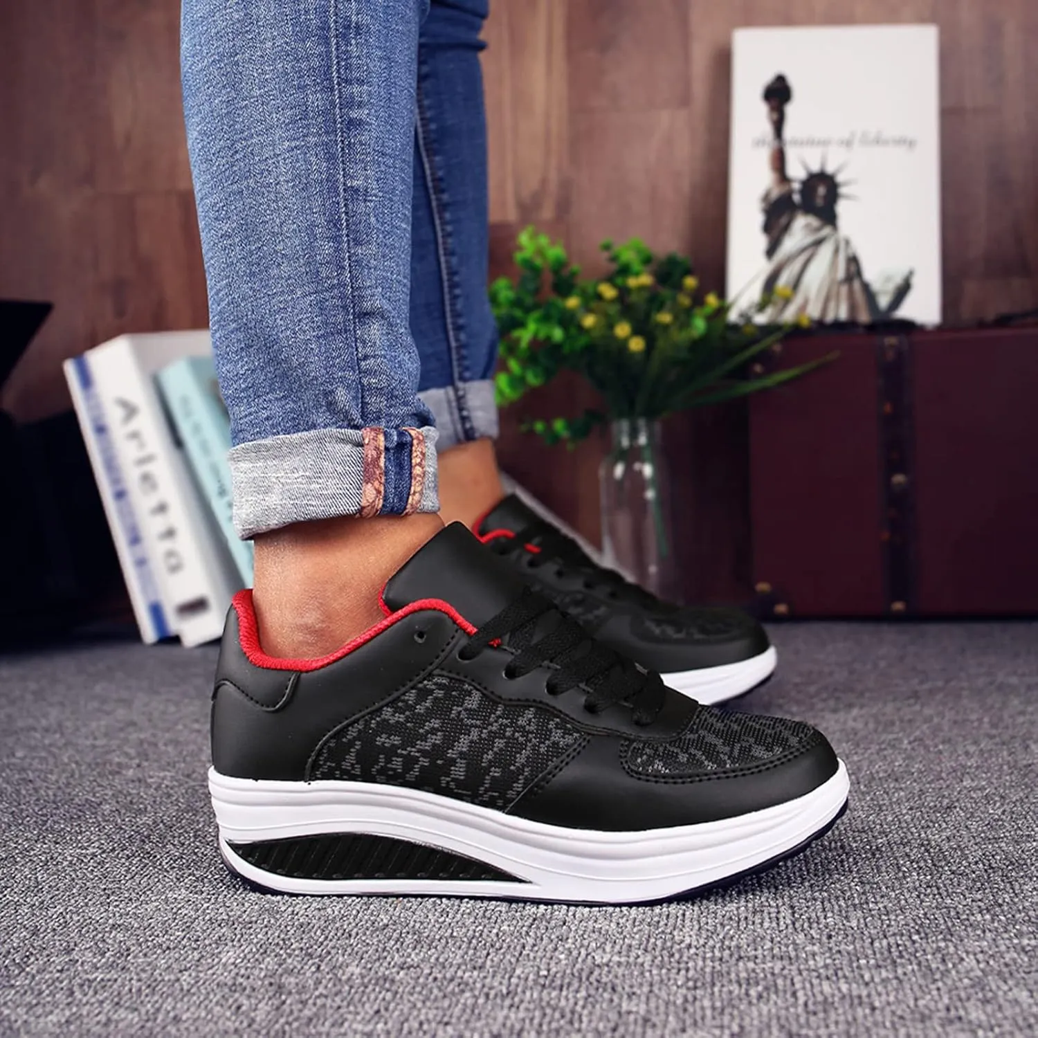 Casual Sneakers for Women Walking Sneakers for Women Casual Breathable Tennis Shoes Work Shopping Travel