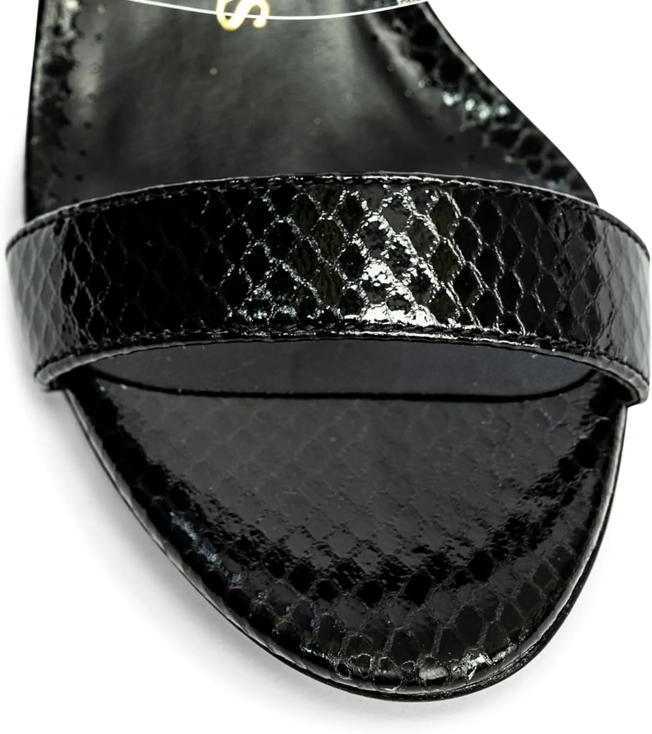 Chelsea Mid Heel Sandals for Women, Slip-On Heeled Sandals with Clear Strap with real Embossed Leather, Stylish Open Toe Heels for Parties, Weddings, and Everyday Wear