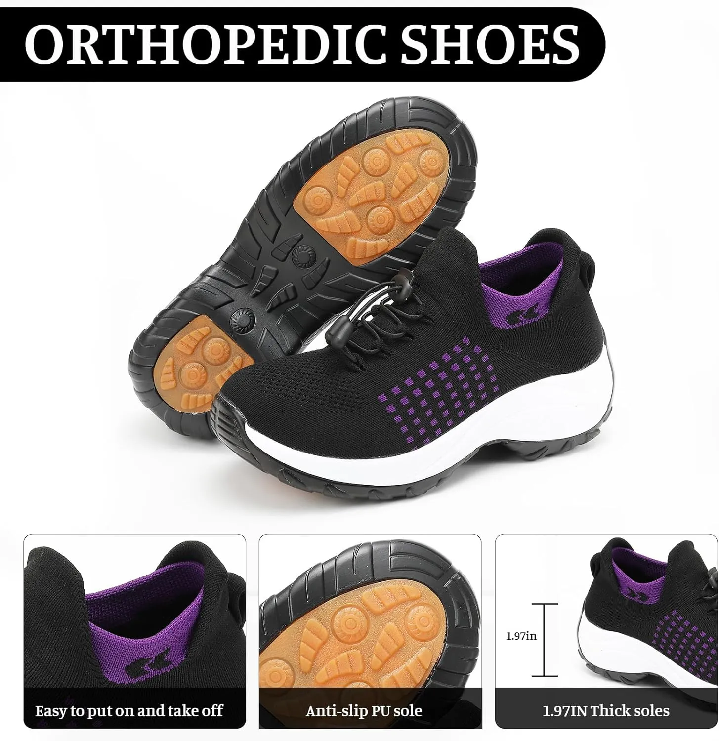 Comfort Wear Orthowear Shoes for Women Men Orthopedic Sneakers Breathable Women Walking Shoes Comfortable Casual Ladies Athletic Shoe Plantar Fasciitis Ortho Sneakers Non Slip Stretch Cushion Shoe