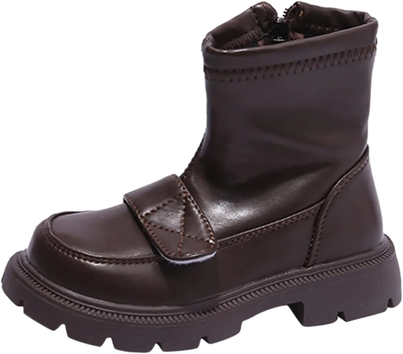 Comfortable Shoes for Baby Fashion Winter Children Boots Boys And Girls Ankle Boots Thick Sole (Brown, 12 Little Child)