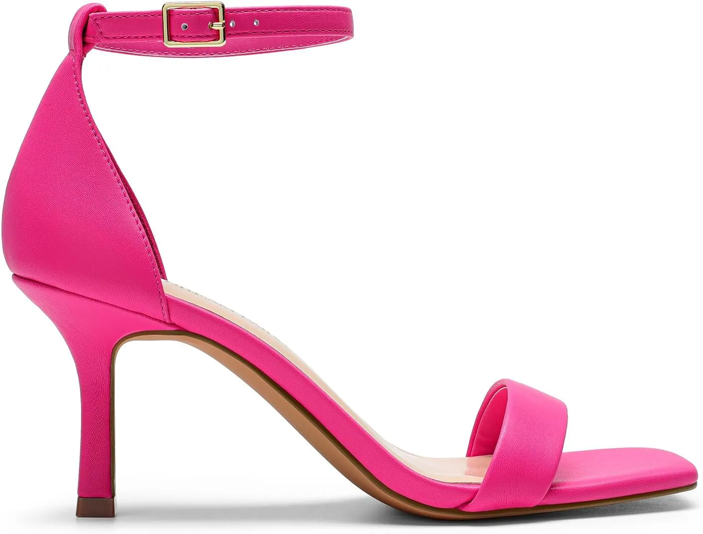 DREAM PAIRS Women's High Stilettos Open Square Toe Ankle Strap Heels Sexy Fashion Comfort Dress Shoes Wedding Bridal Pumps Heeled Sandals
