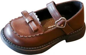 Fashion Spring and Summer Children Casual Shoes Girls Flat Sole Thick Sole Solid Bowknot Buckle Party Shoes for Kids