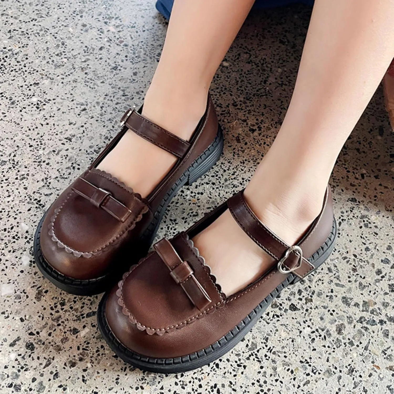 Fashion Spring and Summer Children Casual Shoes Girls Flat Sole Thick Sole Solid Bowknot Buckle Party Shoes for Kids
