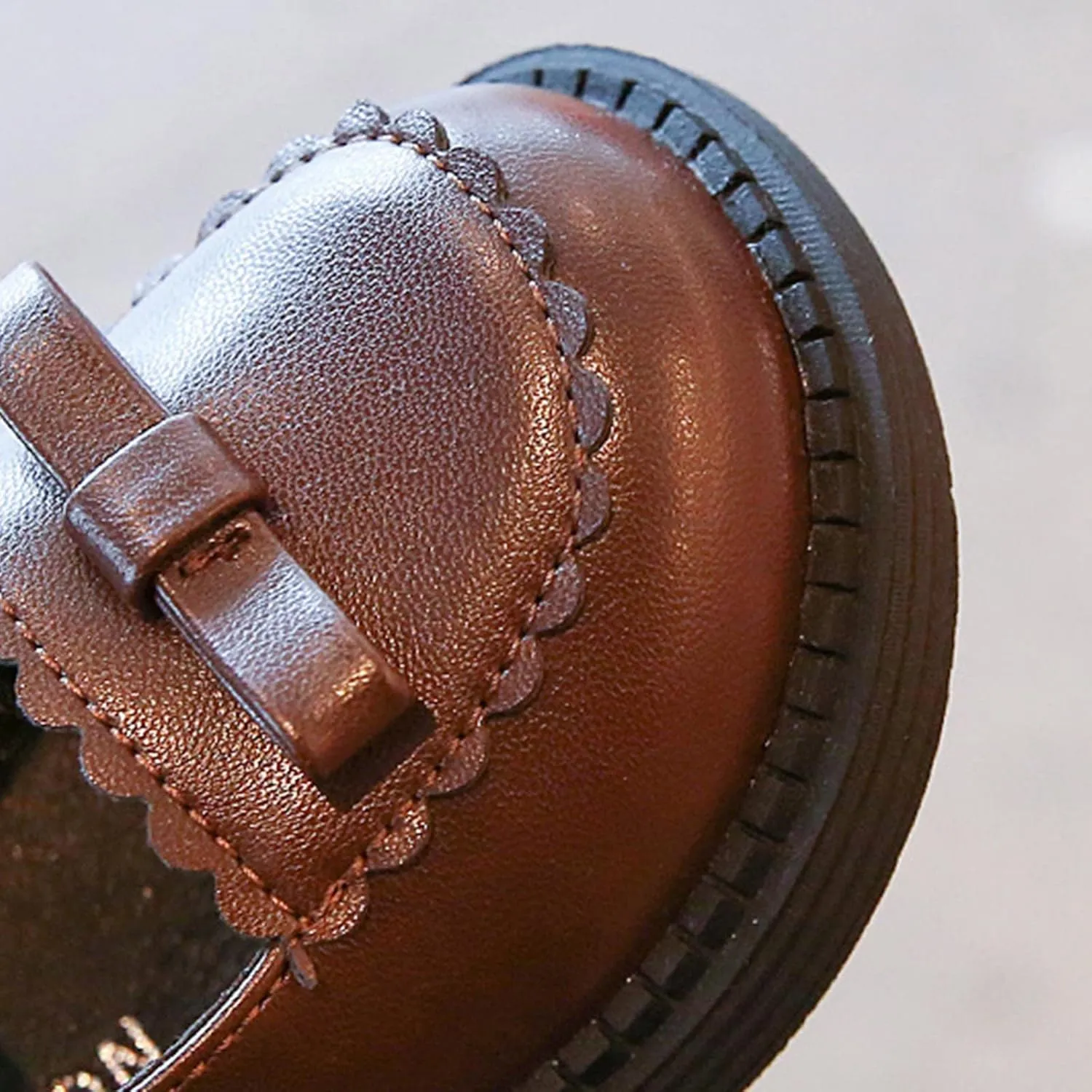 Fashion Spring and Summer Children Casual Shoes Girls Flat Sole Thick Sole Solid Bowknot Buckle Party Shoes for Kids