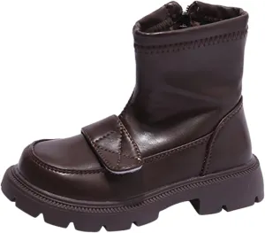 Fashionable Winter Children Boots Boys and Girls Ankle Boots Thick Sole Non Slip Plush Warm Boots Size 5 Kids