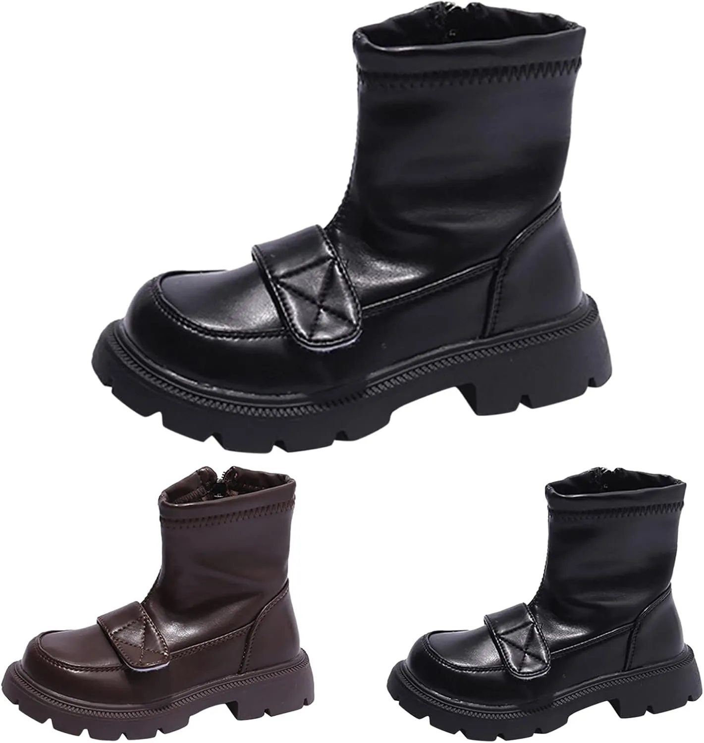 Fashionable Winter Children Boots Boys and Girls Ankle Boots Thick Sole Non Slip Plush Warm Boots Size 5 Kids