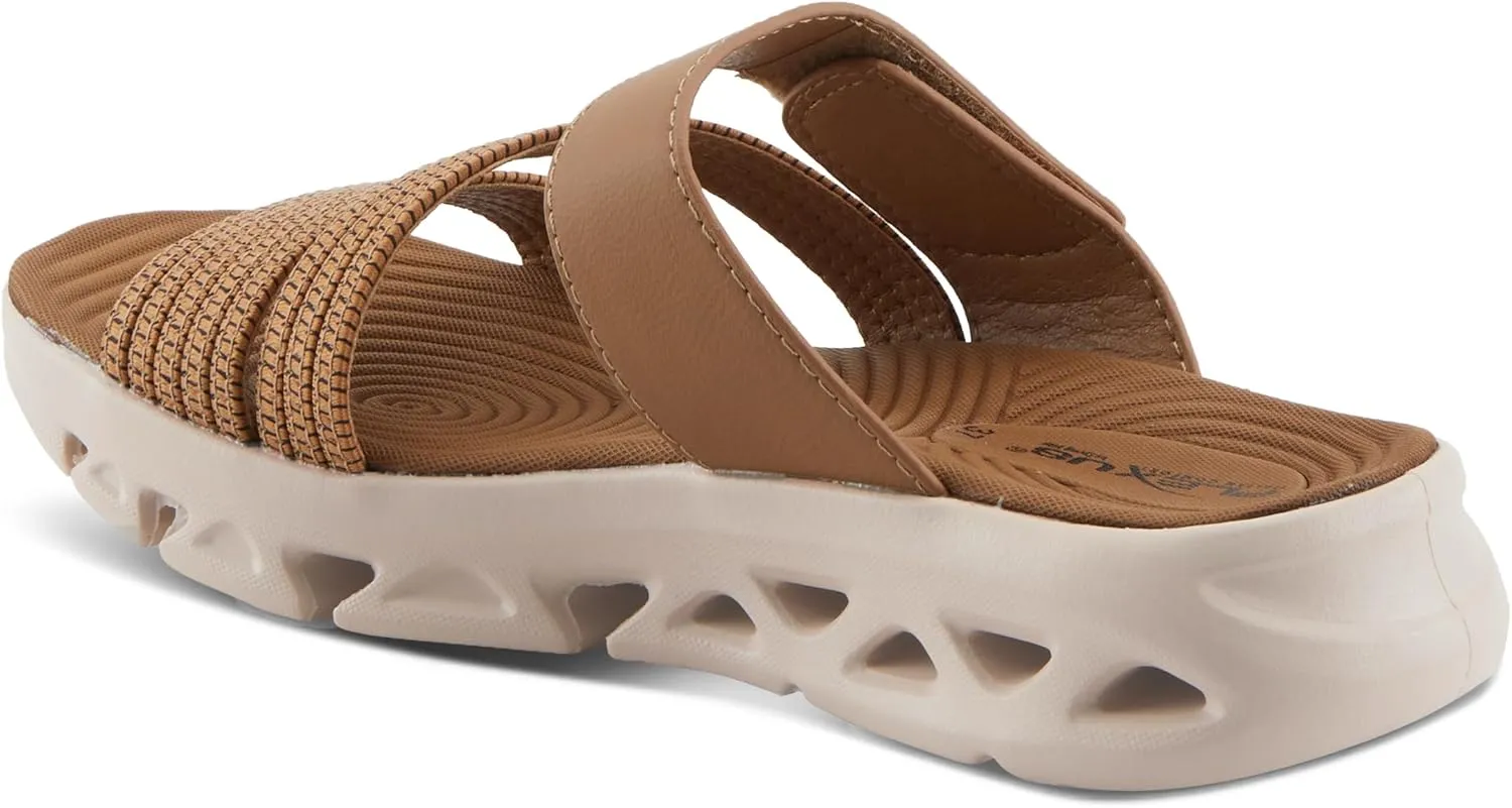 Flexus Women's GALVANESA Slides  Adjustable Hook and Loop Wedge Sandals with Anatomic Footbed and Sporty Outsole