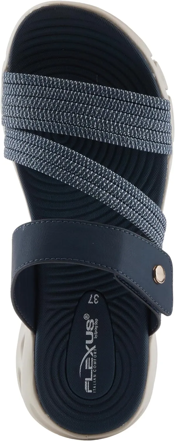 Flexus Women's GALVANESA Slides  Adjustable Hook and Loop Wedge Sandals with Anatomic Footbed and Sporty Outsole