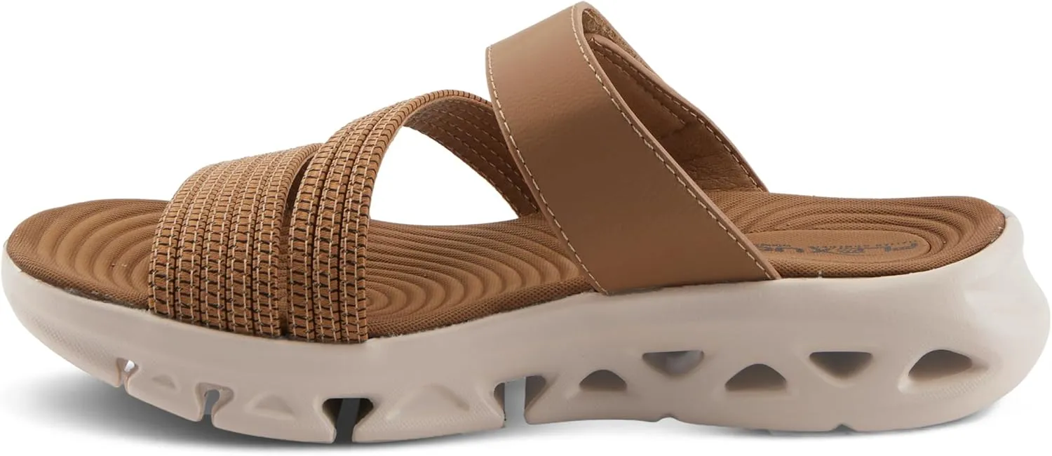 Flexus Women's GALVANESA Slides  Adjustable Hook and Loop Wedge Sandals with Anatomic Footbed and Sporty Outsole