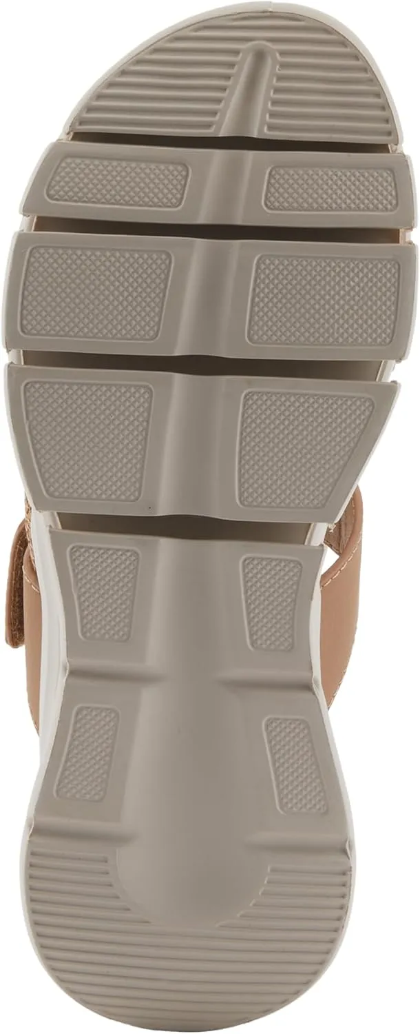 Flexus Women's GALVANESA Slides  Adjustable Hook and Loop Wedge Sandals with Anatomic Footbed and Sporty Outsole