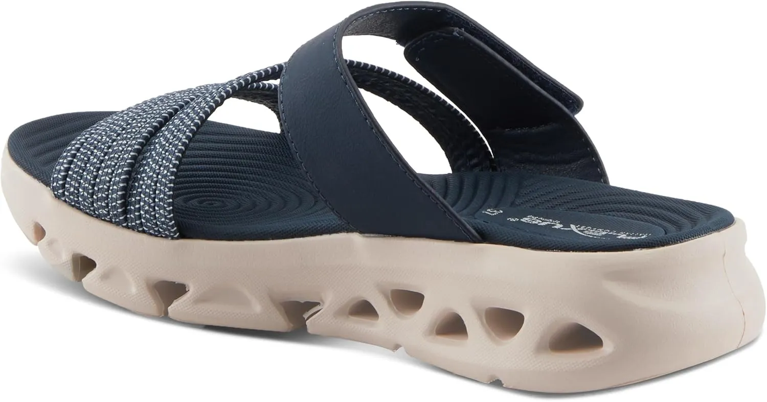 Flexus Women's GALVANESA Slides  Adjustable Hook and Loop Wedge Sandals with Anatomic Footbed and Sporty Outsole