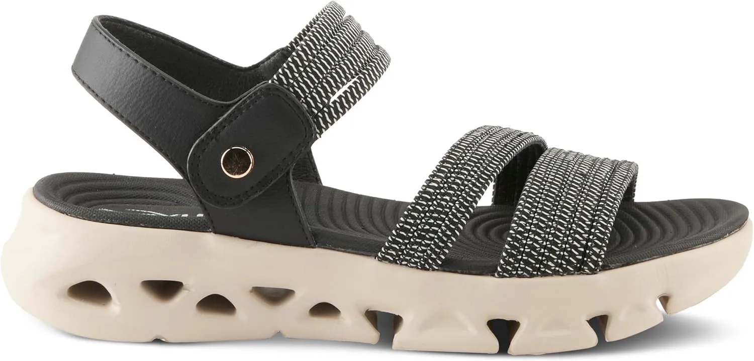 Flexus Women's GARLINA Ankle Strap Wedge Sandals  Adjustable Hook-and-Loop Closure with Anatomic Footbed and Sporty Outsole