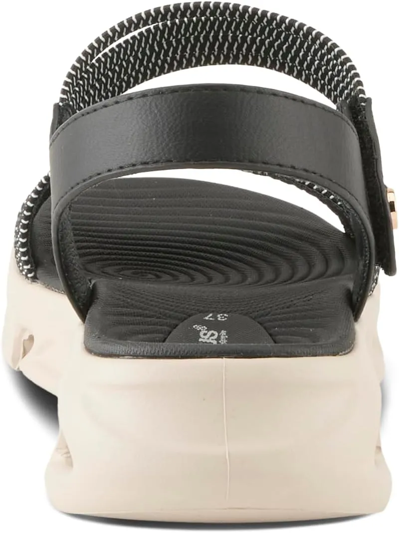Flexus Women's GARLINA Ankle Strap Wedge Sandals  Adjustable Hook-and-Loop Closure with Anatomic Footbed and Sporty Outsole