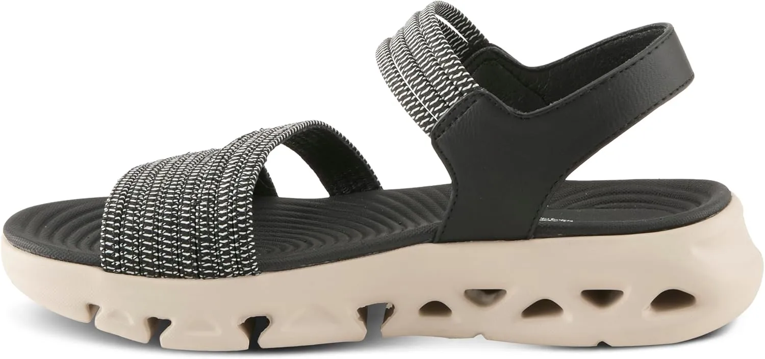 Flexus Women's GARLINA Ankle Strap Wedge Sandals  Adjustable Hook-and-Loop Closure with Anatomic Footbed and Sporty Outsole