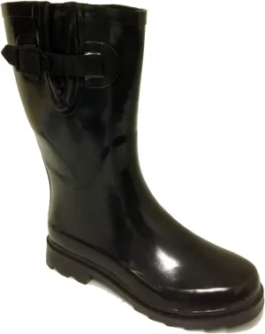 G4U Women's Rain Boots Multiple Styles Color Rubber Mid Calf Buckle Waterproof Wellies Short Snow Shoes