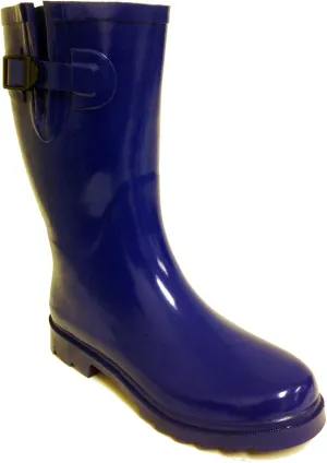 G4U Women's Rain Boots Multiple Styles Color Rubber Mid Calf Buckle Waterproof Wellies Short Snow Shoes