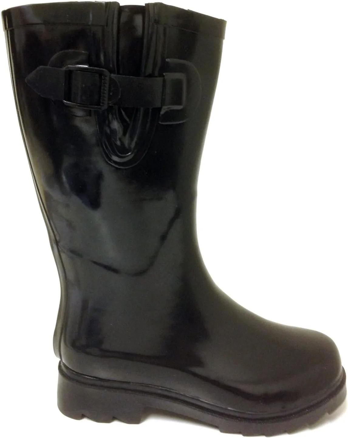 G4U Women's Rain Boots Multiple Styles Color Rubber Mid Calf Buckle Waterproof Wellies Short Snow Shoes