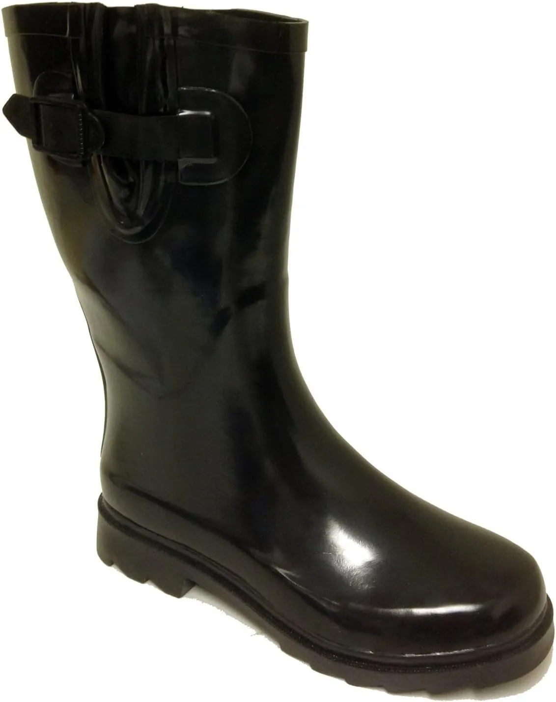 G4U Women's Rain Boots Multiple Styles Color Rubber Mid Calf Buckle Waterproof Wellies Short Snow Shoes