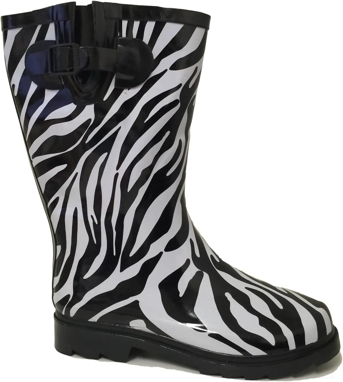 G4U Women's Rain Boots Multiple Styles Color Rubber Mid Calf Buckle Waterproof Wellies Short Snow Shoes