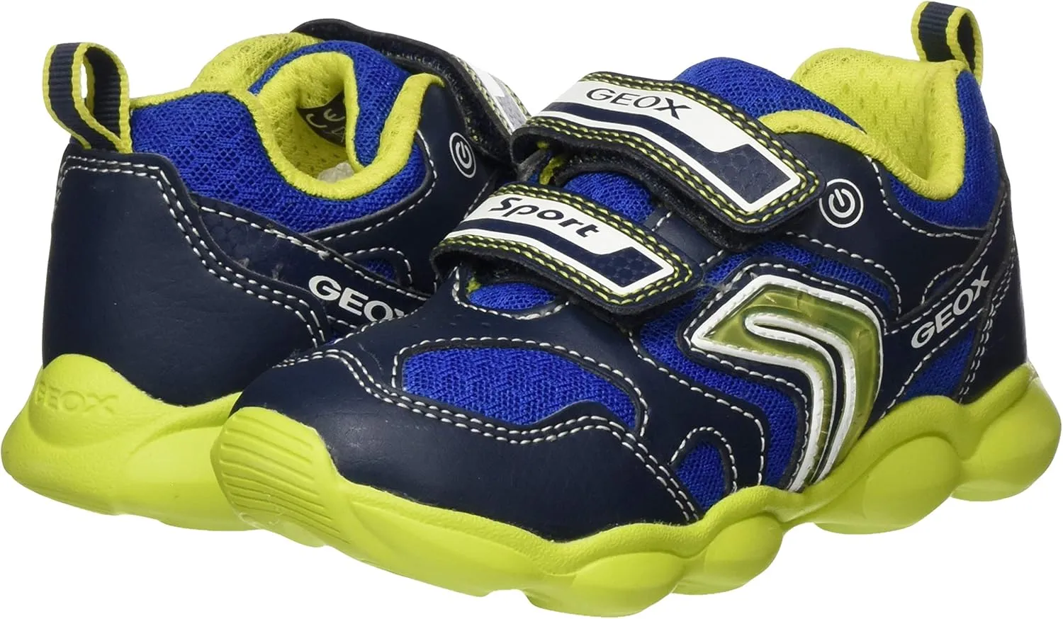 Geox J Munfrey 2 Strap Hook and Loop Sporty Trainers
