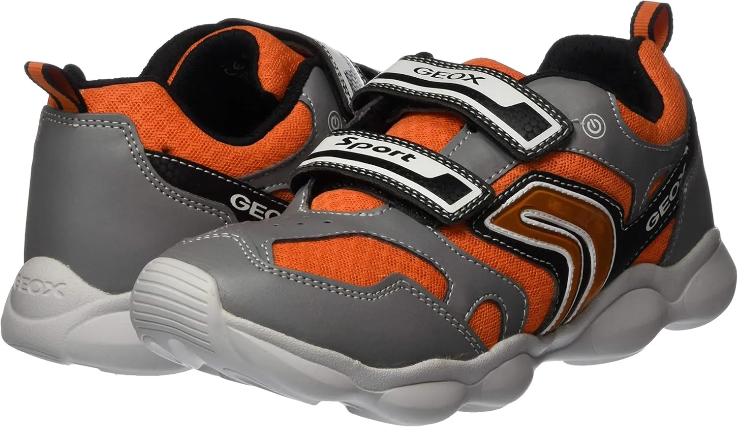 Geox J Munfrey 2 Strap Hook and Loop Sporty Trainers
