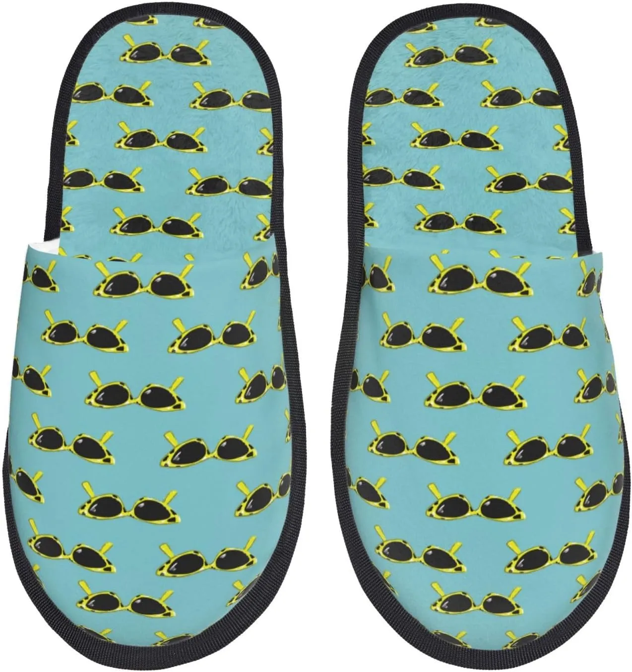 House Slippers for Womens Men - Retro Summer Sunglasses Soft House Shoes Fuzzy Slippers, Lightweight Slip-On Cozy House Slippers for Womens Indoor Outdoor