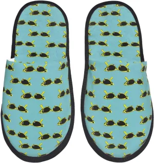 House Slippers for Womens Men - Retro Summer Sunglasses Soft House Shoes Fuzzy Slippers, Lightweight Slip-On Cozy House Slippers for Womens Indoor Outdoor