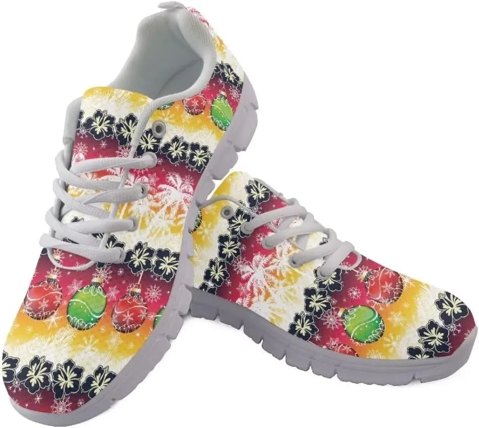 Jeiento Christmas Running Shoes for Women&Men Mesh Workout Casual Shoes Breathable Mesh Non Slip Comfort Tennis Shoes