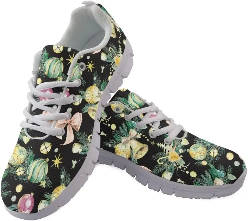 Jeiento Christmas Running Shoes for Women&Men Mesh Workout Casual Shoes Breathable Mesh Non Slip Comfort Tennis Shoes