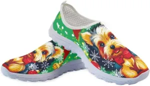 Jeiento Christmas Shoes for Women Men Fashion Mesh Workout Casual Shoes Non Slip Walking Shoes,Breathable Trainers Mesh Shoes