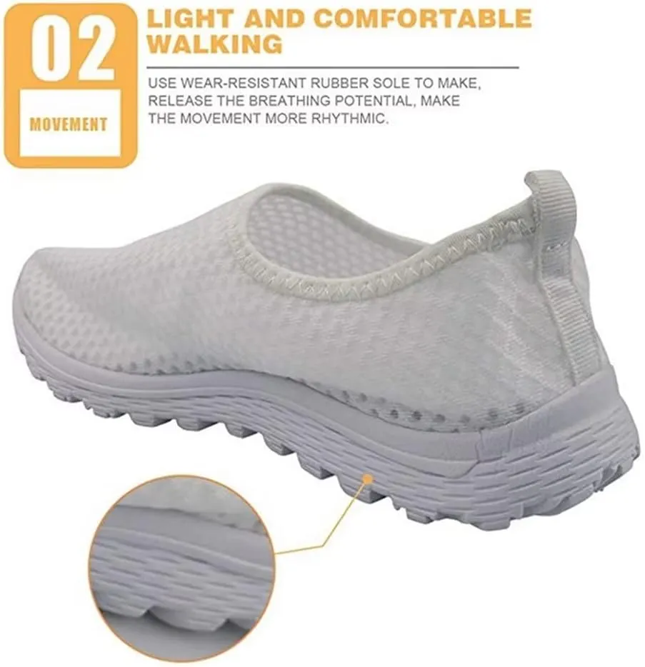 Jeiento Non Slip Sneakers for Women Slip-On Athletic Mesh Workout Running Shoes for Men Fashion Footwear Trainers Mesh Shoes