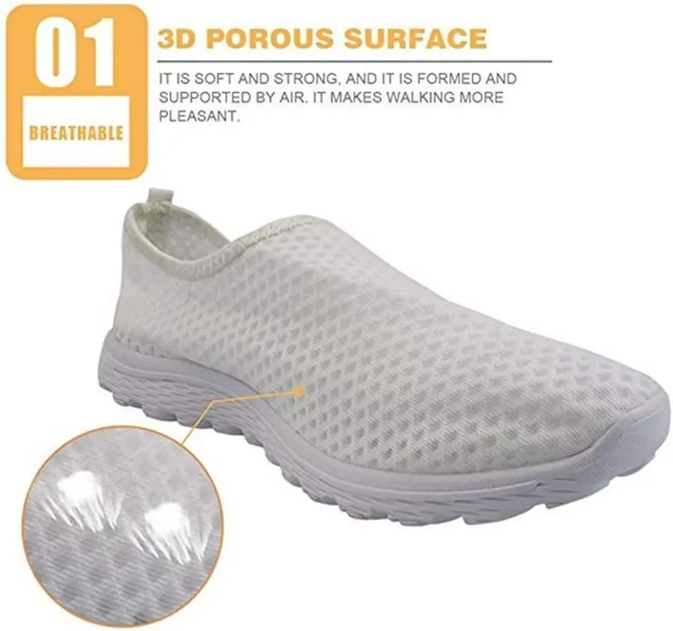 Jeiento Non Slip Sneakers for Women Slip-On Athletic Mesh Workout Running Shoes for Men Fashion Footwear Trainers Mesh Shoes