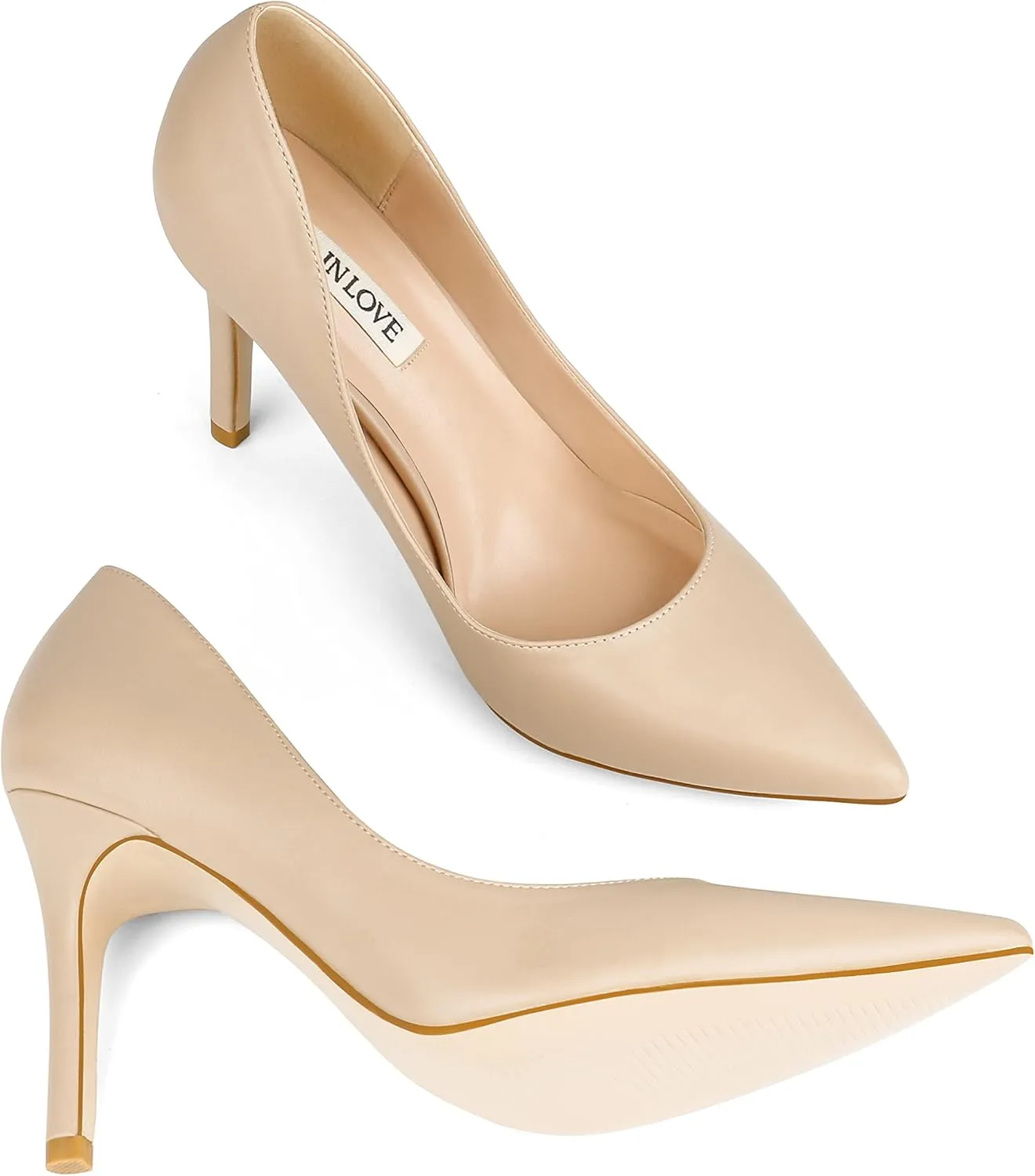 JOY IN LOVE Women's Pumps Shoes 3.5" High Heels Pointy Toe Stiletto Pumps