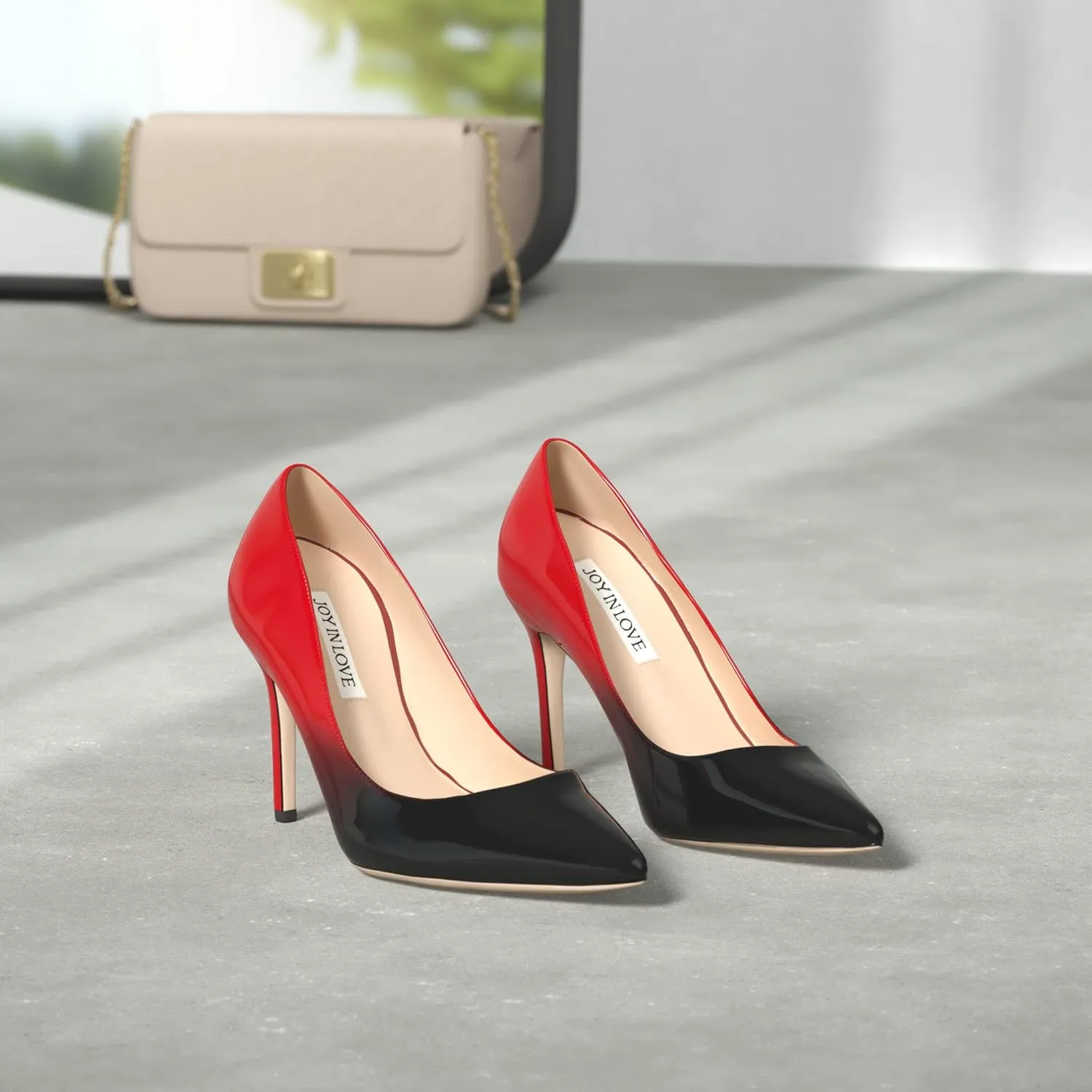 JOY IN LOVE Women's Pumps Shoes 3.5" High Heels Pointy Toe Stiletto Pumps