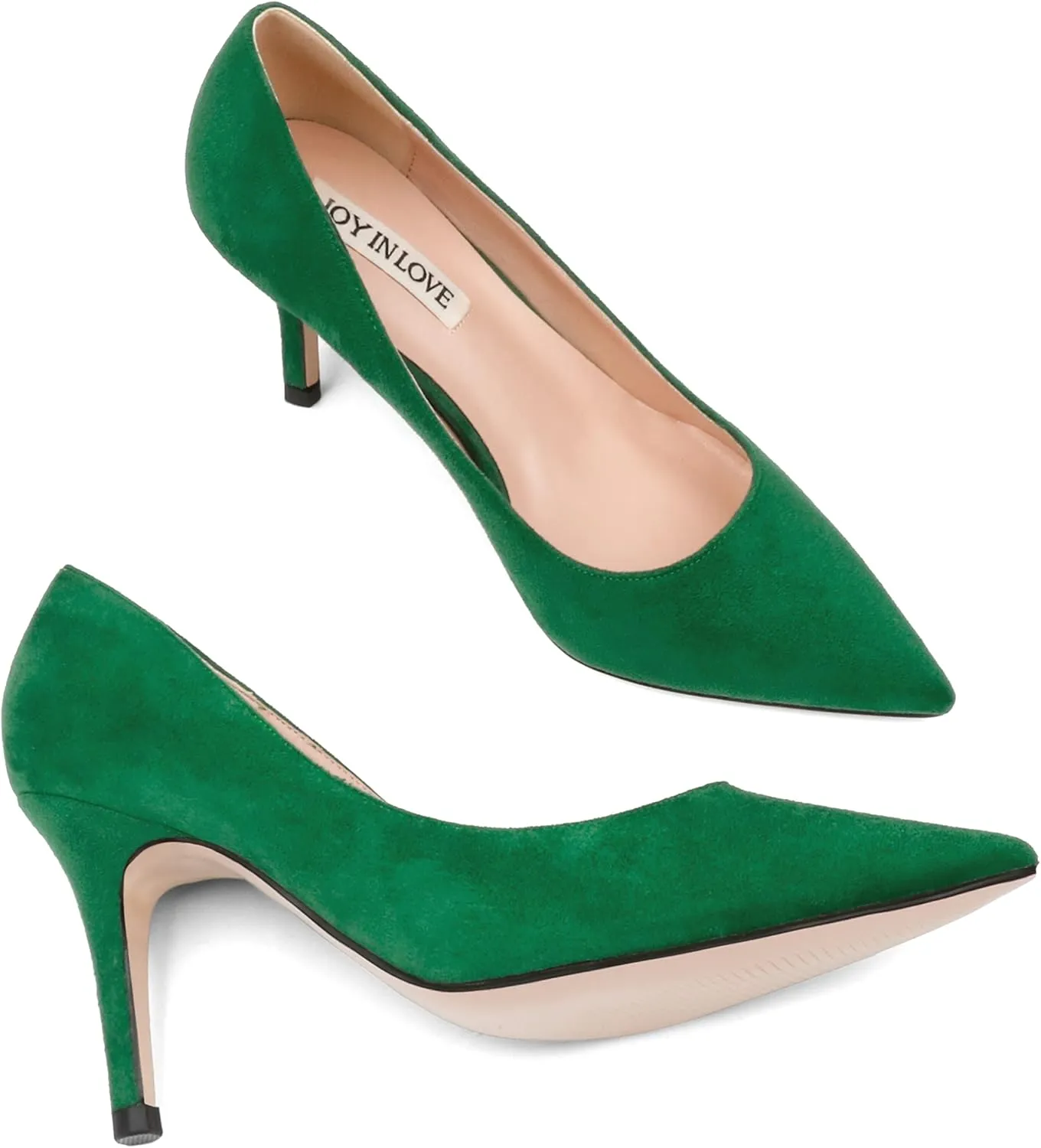 JOY IN LOVE Women's Pumps Shoes 3.5" High Heels Pointy Toe Stiletto Pumps