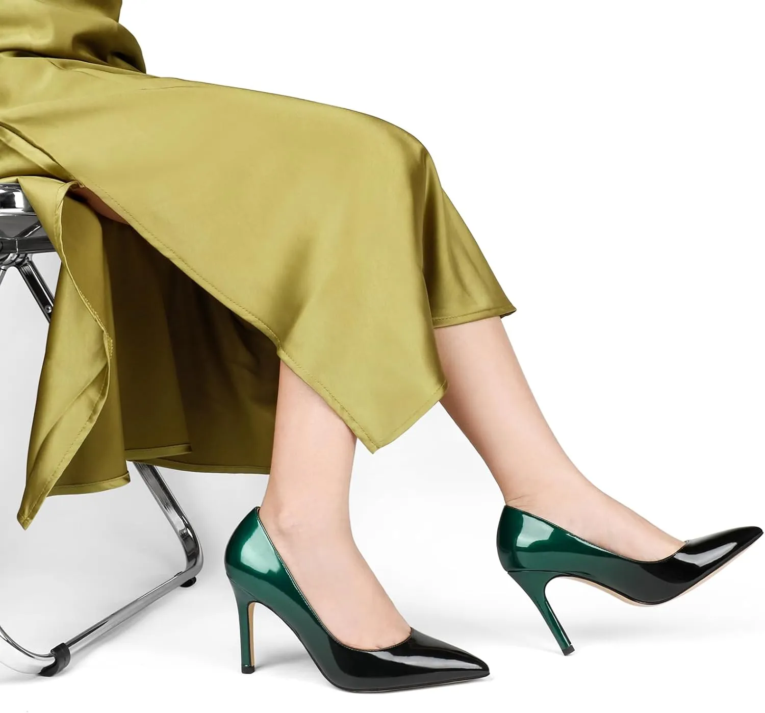 JOY IN LOVE Women's Pumps Shoes 3.5" High Heels Pointy Toe Stiletto Pumps