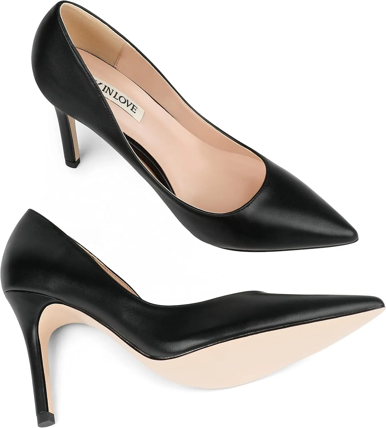 JOY IN LOVE Women's Pumps Shoes 3.5" High Heels Pointy Toe Stiletto Pumps