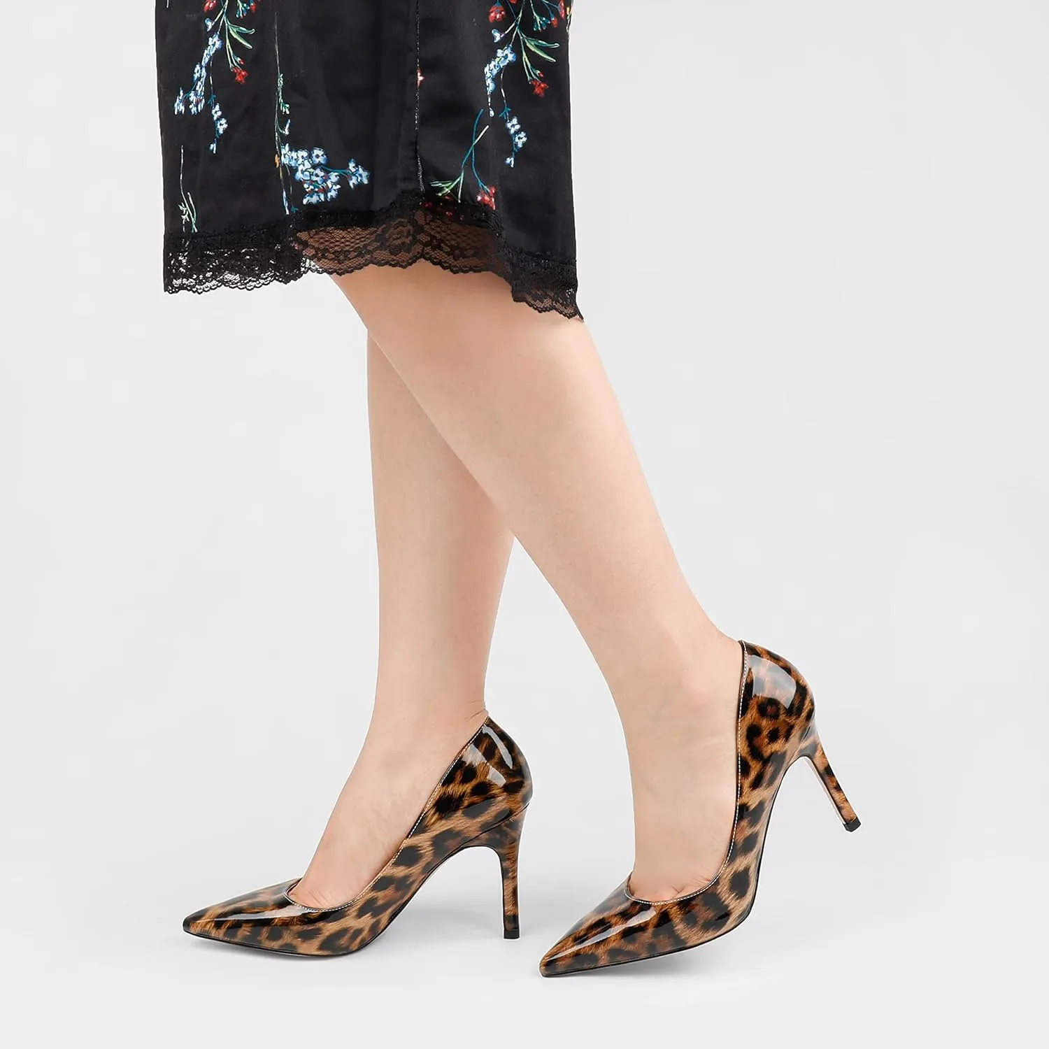 JOY IN LOVE Women's Pumps Shoes 3.5" High Heels Pointy Toe Stiletto Pumps