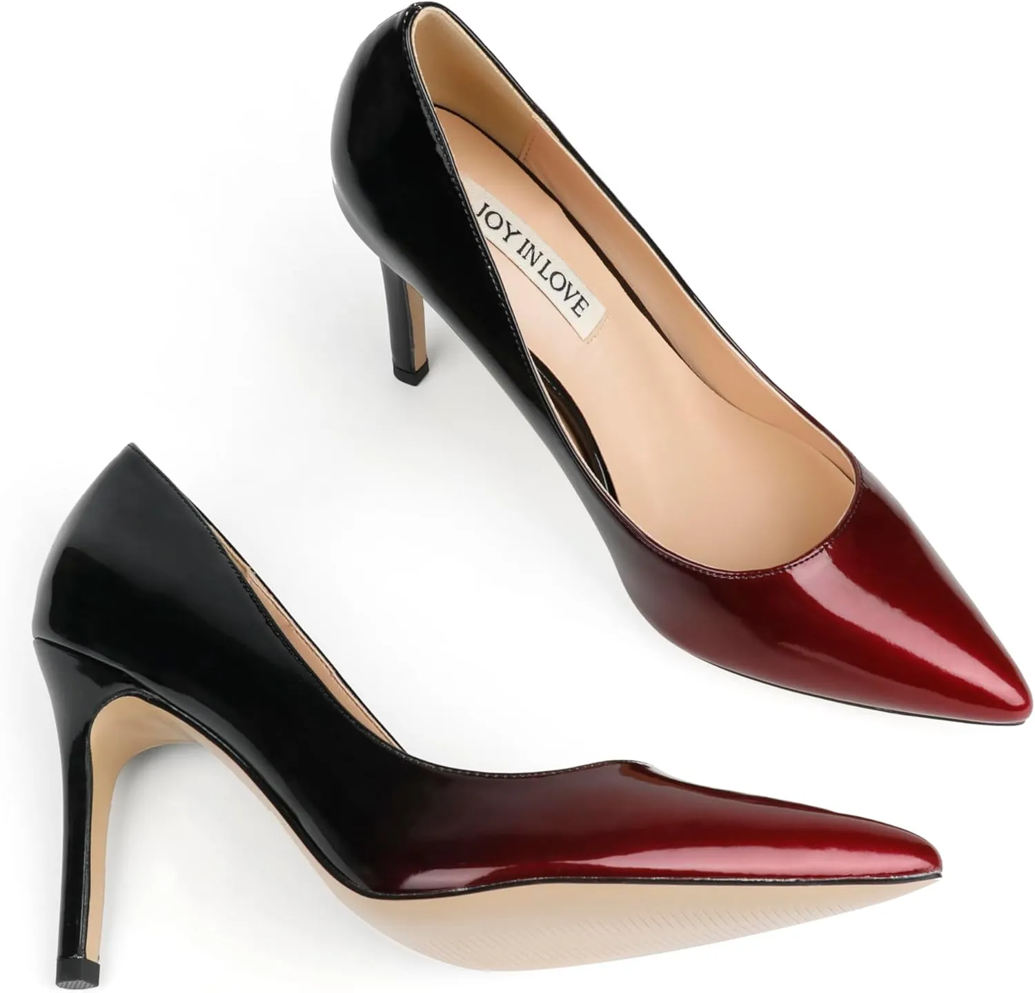 JOY IN LOVE Women's Pumps Shoes 3.5" High Heels Pointy Toe Stiletto Pumps