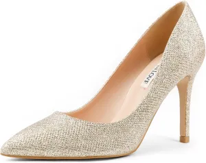 JOY IN LOVE Women's Pumps Shoes 3.5" High Heels Pointy Toe Stiletto Pumps
