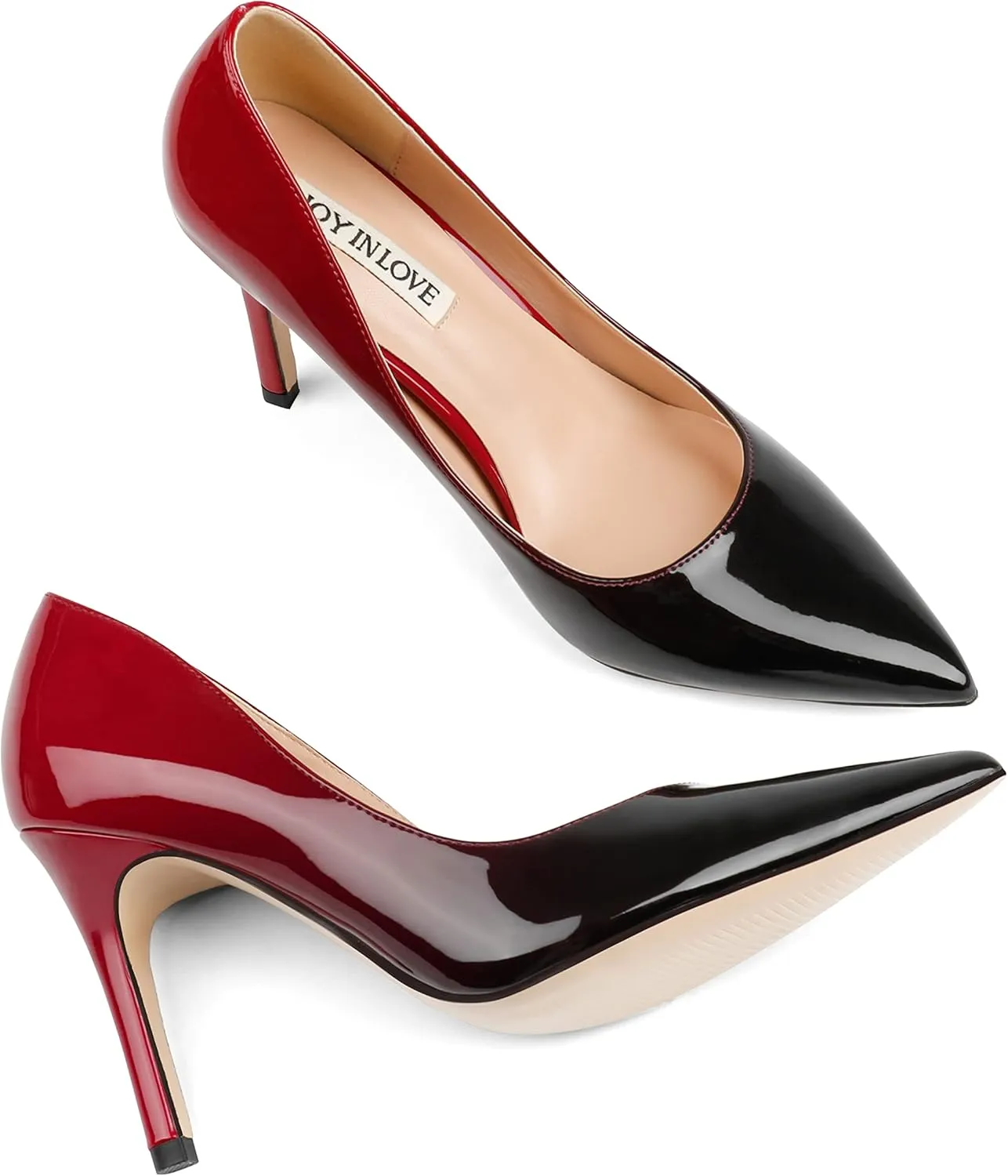 JOY IN LOVE Women's Pumps Shoes 3.5" High Heels Pointy Toe Stiletto Pumps
